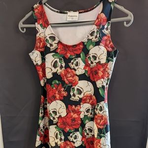 Women's skull print dress small